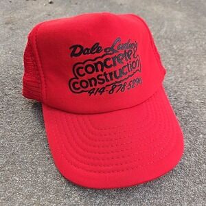 Vintage Dale Ludwig Concrete Speedway Red Trucker Hat‎ Construction Snapback Cap